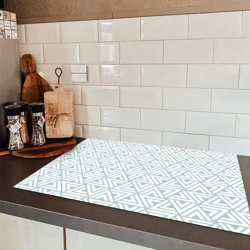 Patroon - Lijn - Design - Groen Inductie beschermer vinyl 3mm klein 276 -sfeer3