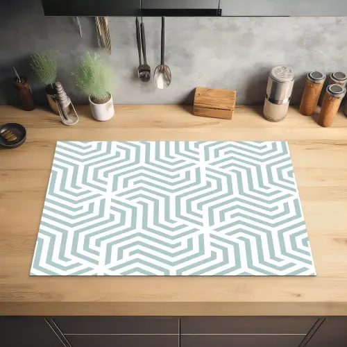 Patroon - Lijn - Design - Groen Inductie beschermer vinyl 3mm klein 276 -sfeer5
