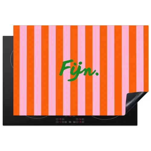 Patroon - Oranje - Fijn - Strepen Inductie beschermer vinyl 3mm klein -3d