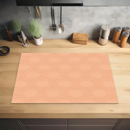 Patroon - Oranje - Lijnen Inductie beschermer vinyl 3mm klein 276 -sfeer5
