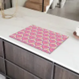 Patroon - Roze - Hartjes Inductie beschermer vinyl 3mm klein 276 -sfeer8