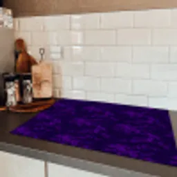Patroon - Paars - Bloesem Inductie beschermer vinyl 3mm klein 276 -sfeer3