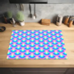 Patroon - Regenboogwaaier - Neon Inductie beschermer vinyl 3mm klein 276 -sfeer5