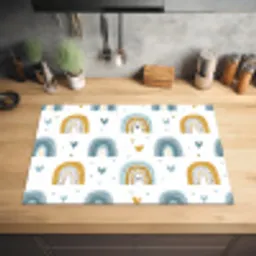 Patroon - Regenboog - Hartjes Inductie beschermer vinyl 3mm klein -sfeer5