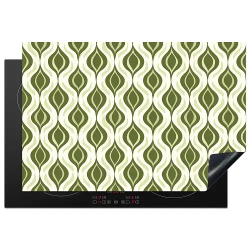 Patroon - Retro - Groen Inductie beschermer vinyl 3mm klein 276 -3d