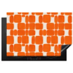 Patroon - Retro - Oranje Inductie beschermer vinyl 3mm klein 276 -3d