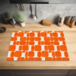 Patroon - Retro - Oranje Inductie beschermer vinyl 3mm klein 276 -sfeer5
