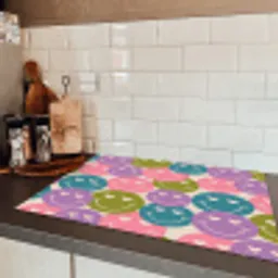 Patroon - Smiley - Kleurrijk - Hartjes Inductie beschermer vinyl 3mm klein 276 -sfeer3
