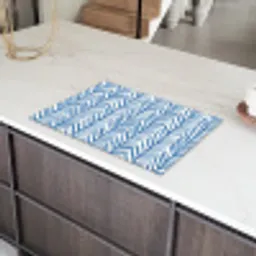 Patroon - Streep - Blauw Inductie beschermer vinyl 3mm klein 276 -sfeer8