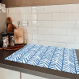 Patroon - Streep - Blauw Inductie beschermer vinyl 3mm klein 276 -sfeer3