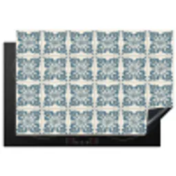Dessin - Tegel - Blauw Inductie beschermer vinyl 3mm klein 276 -3d