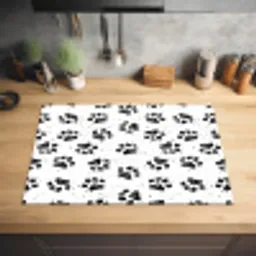 Paw - Pattern -Black Inductie beschermer vinyl 3mm klein 276 -sfeer5