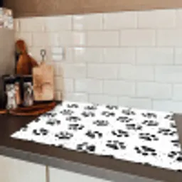 Paw - Pattern -Black Inductie beschermer vinyl 3mm klein 276 -sfeer3