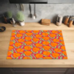Perziken - Oranje - Zomers Inductie beschermer vinyl 3mm klein 276 -sfeer5