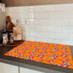 Perziken - Oranje - Zomers Inductie beschermer vinyl 3mm klein 276 -sfeer3