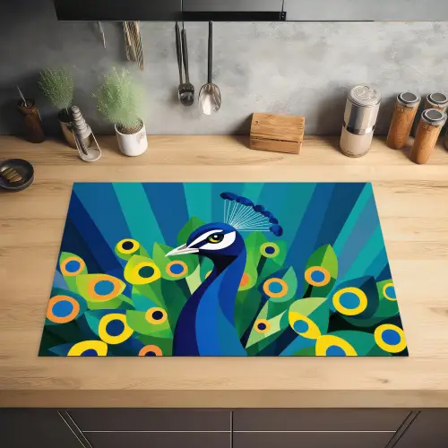 Pauw - Cirkels - Blauw Inductie beschermer vinyl 3mm klein -sfeer5
