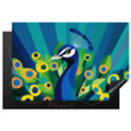 Pauw - Cirkels - Blauw Inductie beschermer vinyl 3mm klein -3d