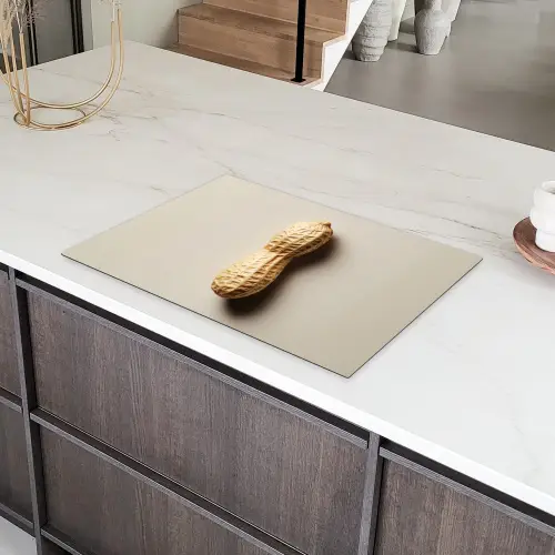 Pinda - Ruw - Beige Inductie beschermer vinyl 3mm klein -sfeer8