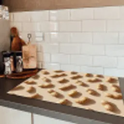 Pinda's - Patroon - Beige Inductie beschermer vinyl 3mm klein -sfeer3