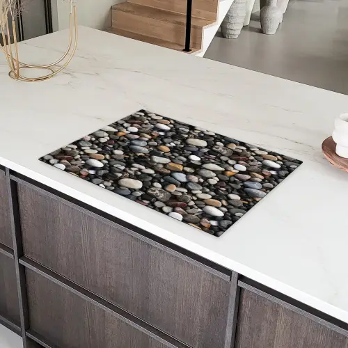Kiezels - Mix - Aardetonen Inductie beschermer vinyl 3mm klein 276 -sfeer8