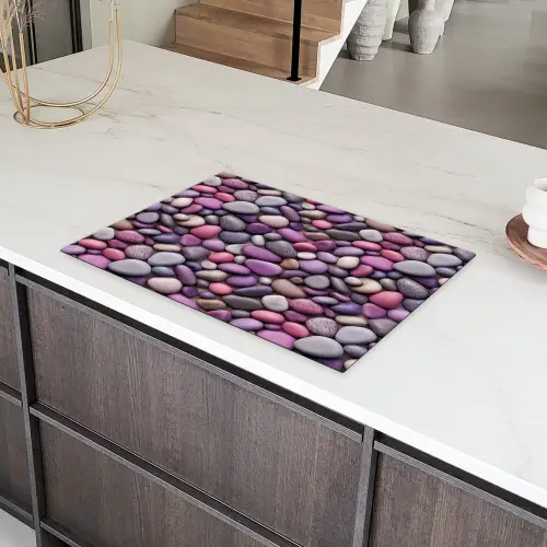 Kiezels - Paars - Roze Inductie beschermer vinyl 3mm klein 276 -sfeer8