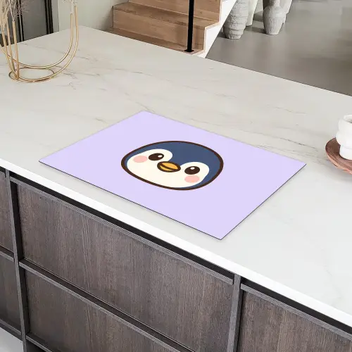 Pinguïn - Paars - Schattig Inductie beschermer vinyl 3mm klein -sfeer8