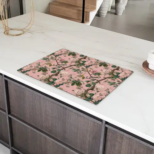 Pioenrozen - Botanisch - Vogel Inductie beschermer vinyl 3mm klein 276 -sfeer8