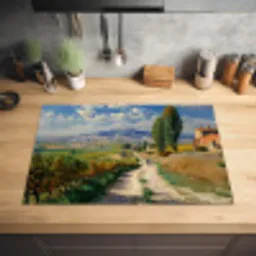 Mensen - Wandelen - Zandpad - Velden Inductie beschermer vinyl 3mm klein -sfeer5