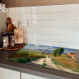 Mensen - Wandelen - Zandpad - Velden Inductie beschermer vinyl 3mm klein -sfeer3
