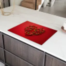 Pepers - Rood - Hart Inductie beschermer vinyl 3mm klein -sfeer8