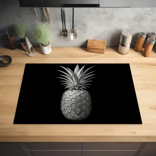 Ananas - Gedetailleerd - Bladeren Inductie beschermer vinyl 3mm klein -sfeer5