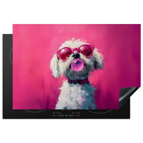 Pink - Hond - Bubbel Inductie beschermer vinyl 3mm klein -3d
