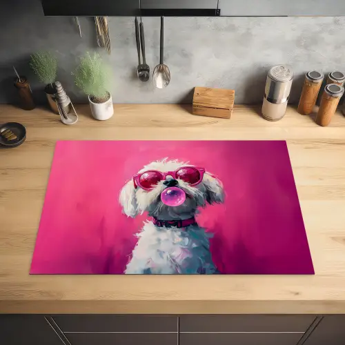 Pink - Hond - Bubbel Inductie beschermer vinyl 3mm klein -sfeer5