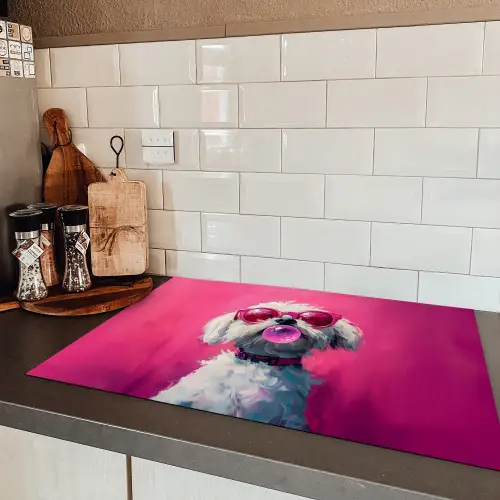 Pink - Hond - Bubbel Inductie beschermer vinyl 3mm klein -sfeer3