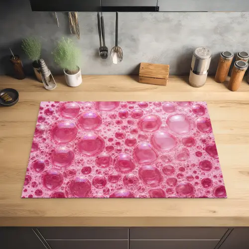 Roze - Schuim - Bubbels Inductie beschermer vinyl 3mm klein -sfeer5