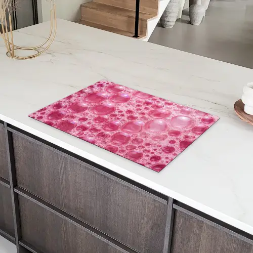 Roze - Schuim - Bubbels Inductie beschermer vinyl 3mm klein -sfeer8