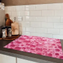 Roze - Schuim - Bubbels Inductie beschermer vinyl 3mm klein -sfeer3