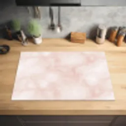 Roze - Marmer - Crème Inductie beschermer vinyl 3mm klein 276 -sfeer5