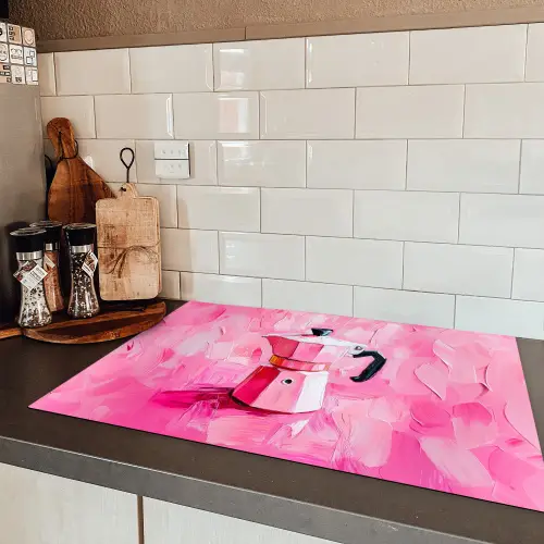 Roze - Verf - Coffee Inductie beschermer vinyl 3mm klein -sfeer3