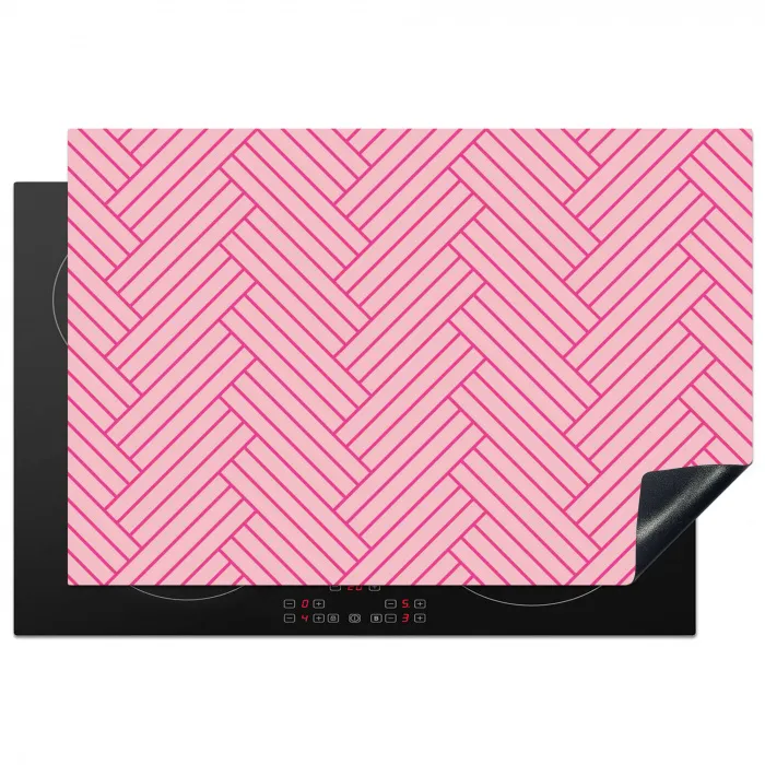 Roze - Patroon - Lijnen Inductie beschermer vinyl 3mm klein 276 -3d