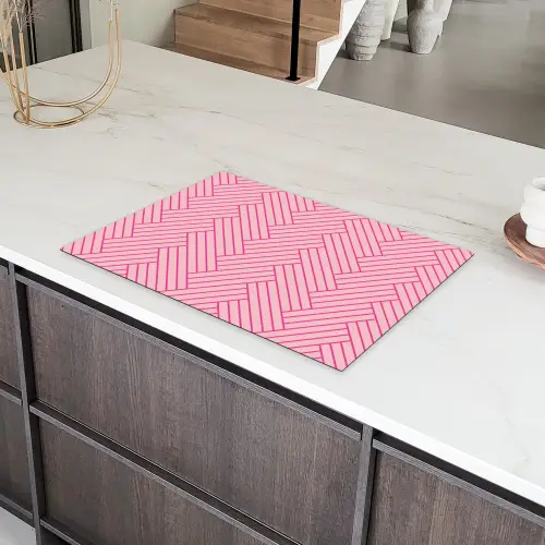 Roze - Patroon - Lijnen Inductie beschermer vinyl 3mm klein 276 -sfeer8