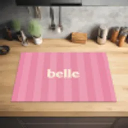 Roze - Gestreept - Belle Inductie beschermer vinyl 3mm klein -sfeer5