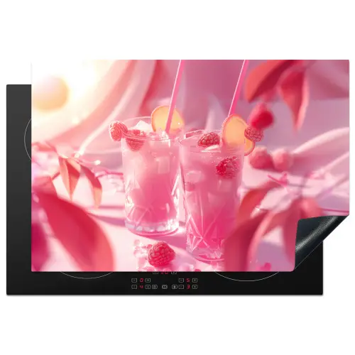 Roze Zomerdrankjes Inductie beschermer vinyl 3mm klein -3d