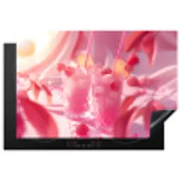 Roze Zomerdrankjes Inductie beschermer vinyl 3mm klein -3d