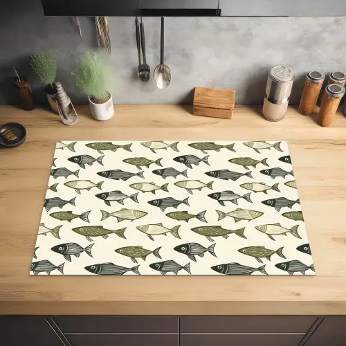 Vissen - Klassiek - Groen Inductie beschermer vinyl 3mm klein 276 -sfeer5