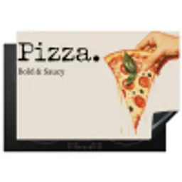 Pizza - Kaas - Pepperoni Inductie beschermer vinyl 3mm klein -3d