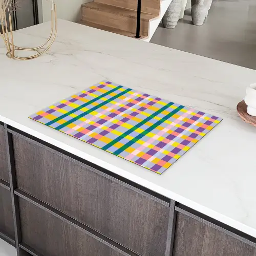 Ruit - Patroon - Kleurrijk Inductie beschermer vinyl 3mm klein 276 -sfeer8