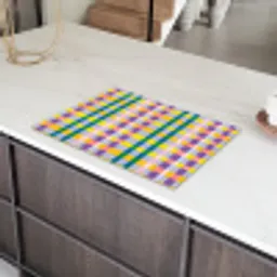 Ruit - Patroon - Kleurrijk Inductie beschermer vinyl 3mm klein 276 -sfeer8