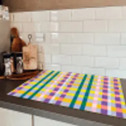 Ruit - Patroon - Kleurrijk Inductie beschermer vinyl 3mm klein 276 -sfeer3