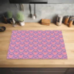 Ruit - Patroon - Paars - Hartjes Inductie beschermer vinyl 3mm klein 276 -sfeer5